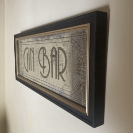 Gin Bar Distressed – Vintage Art Deco Wall Mirror